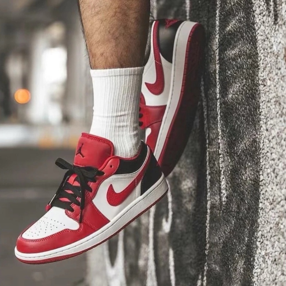 Nike Air Jordan Low Red Black White Sneakers Boys 7